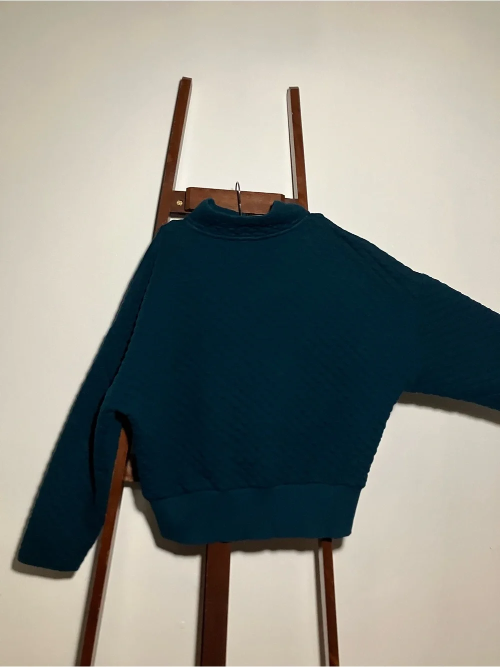 Banana Republic Quilted Half-Zip Pullover in Teal Blue